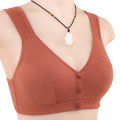 Front Open Cotton Bra for Women Button Closure, Wire Free Bralette with Adjustable Straps, U-Shaped Back, Plus Size, Comfortable Seamless Design. 