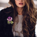 Nebula Supreme Rose Flower Lapel Pin Sparkling Women Coat Scarf Clothes Pin. 