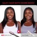 TYMO Ring Plus Ionic Hair Straightener Brush - Hair Straightening Comb with Nano Titanium Coating for Even Heat, 9 Temp Settings & LED Screen, Professional Hair Styling Tools, Gifts for Women. 