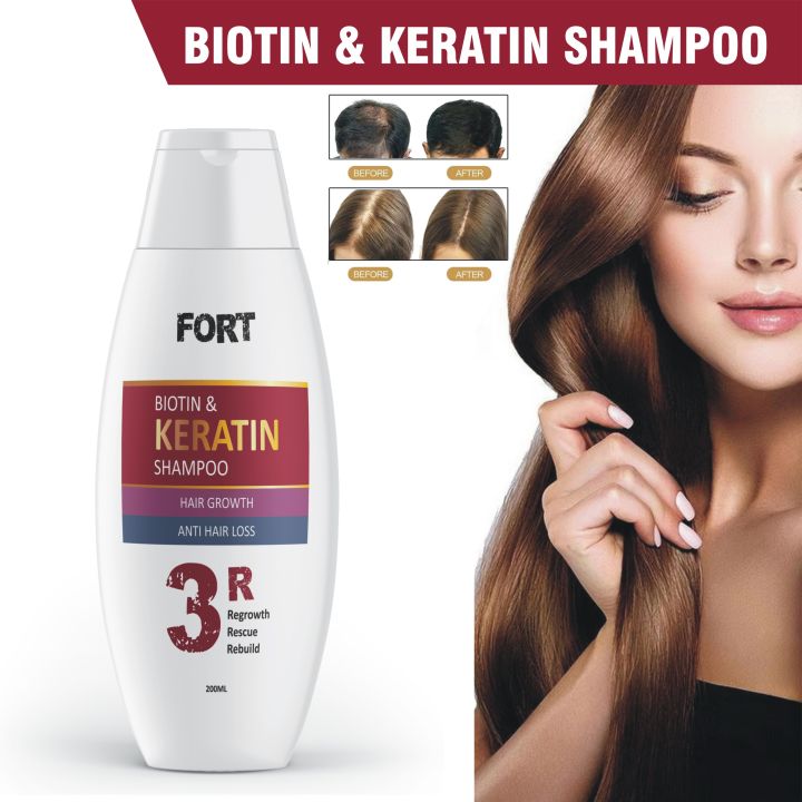 FORT Biotin & Keratin Anti Hair Loss & Hair Regrowth Shampoo 200ml