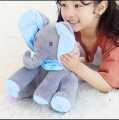 PEEK A BOO ELEPHANT TOYS BABYS ANIMATED FLAPPY PLUSH TOY SINGING STUFFED ANIMALS PEEKABOO. 
