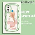 chenyyka For Xiaomi Redmi Note 8 Note 8T Case Cartoon Cute Girl back Lovely Cream Wave Border Soft Clear Shockproof Phone Cases Creative Camera Transparent Casing Simple Silicone Protective Cover. 
