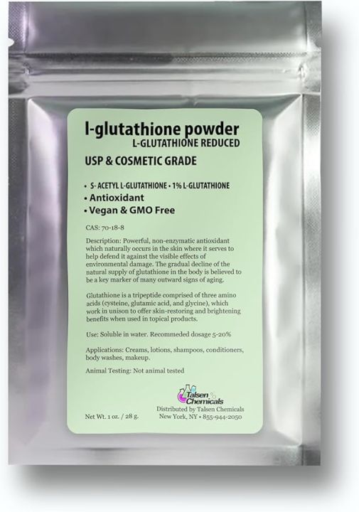 glutathione daraz Reduced L-Glutathione Powder DIY Cosmetic Grade Pure Glutathione Organic  Powder for Skin, (1 Ounce / 28 gram)
