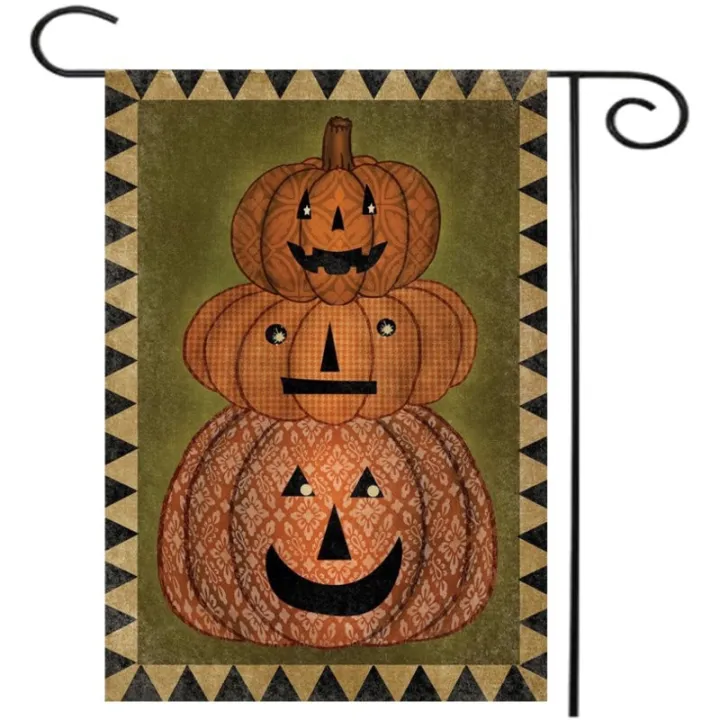 daily%20tools%2012.5"%20x%2018"%20Halloween%20Garden%20Flag%20Primitive%20Jack%20o'Lanterns%20-%20Image%203
