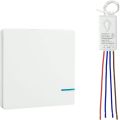 Thinkbée Wireless Light Switch Kit, IP66 Waterproof No Wiring Wall Switch with Small Receiver Remotely Control Your Led Lamps ON/Off 330ft Indoor 1700ft Outdoor, Integrated Power Up to 1000W, A [Energy Class A+++]. 