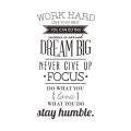 Work Hard Inspiring Quotes Vinyl Wall Art Sticker Never Give Up Dream Mural Decals Poster For Office Living Room Home Decor. 