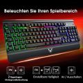 RGB Wired Gaming Keyboard, 8 Individual Multimedia Keys, Adjustable Backlight Wired Keyboard with Non-Fading Keycaps, 25 Keys Ànti-ghòsting, Splásh-Proof, Compatible with Windòws Mác Gaming. 