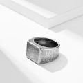 Custom Gold Square Signet Ring Stainless Steel Husband Father Jewelry Gifts Mens Retro Engraved Signet Rings. 