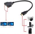 HDMI Male to Dual HDMI Twin Female 1 in 2 out Y Splitter Short Cable Converter for TV Xbox Blue-Ray DVD Players PS3, HDMI Male to Dual HDMI 1 Male to 2 Female HDMI Y Splitter Cable - Support Two TVs or Monitor Multi Monitor Adapter for HDMI HD, LED, LCD. 
