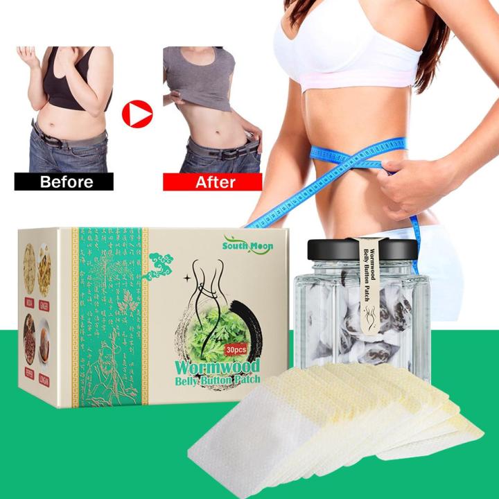 30Pcs/Box Slim Patch Chinese Herbal Detox Belly Waist Pellet Wormwood Navel Sticker Slimming Patch Lose Weight Belly Patch
