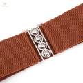 Wide Elastic Belt Elegant Dress Belt for Women Ladies Dress Accessories Brown. 