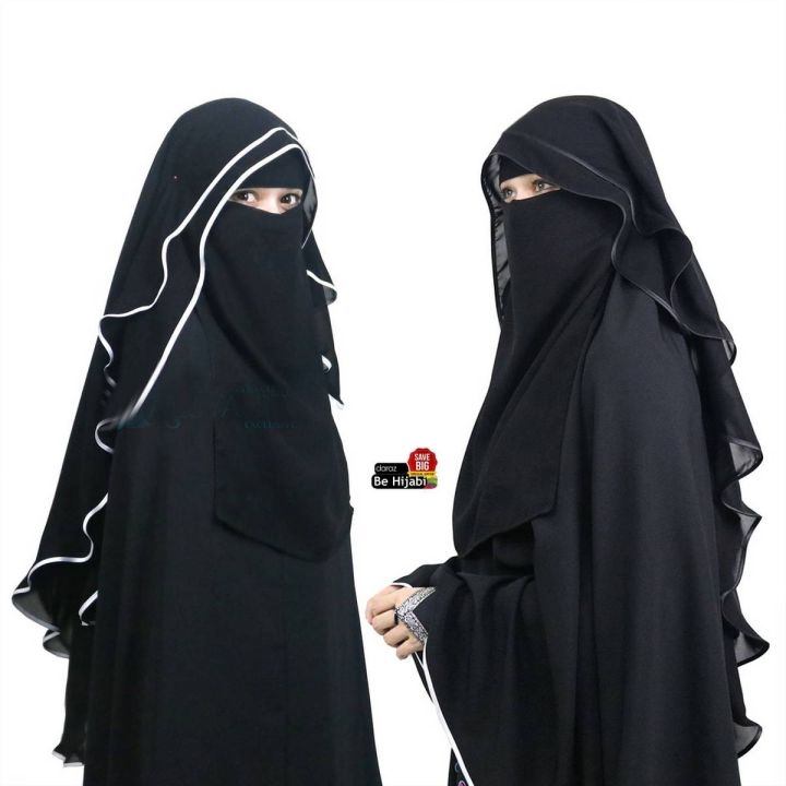 Parda-e-Khass Hijab Niqab Butterfly Chiffon Silk Jetblack Be Hijabi Exclusive