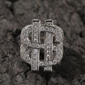 Wholesale Custom Design hip hop iced out brass us dollar ring mens Fine Jewelry cz diamond Rings for men. 
