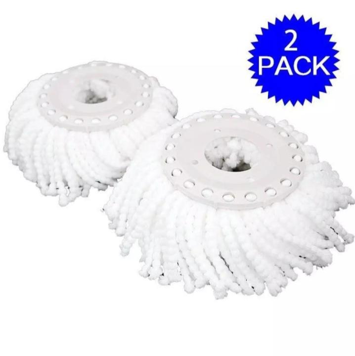2 Pcs Mop Refill Micro Fiber Head - White