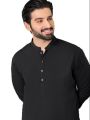 Black Stitched Kurta Pajama for Men: A Timeless and Classy Traditional Attire. 