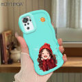 Hontinga for Redmi Note 13 12 11 10 9 Pro 4G Note 13 Pro Plus Xiaomi Poco M2 Pro Back Cover Happy Girl Luxury Phone Cover Soft Silicone Macaron Wave Mobile Case. 