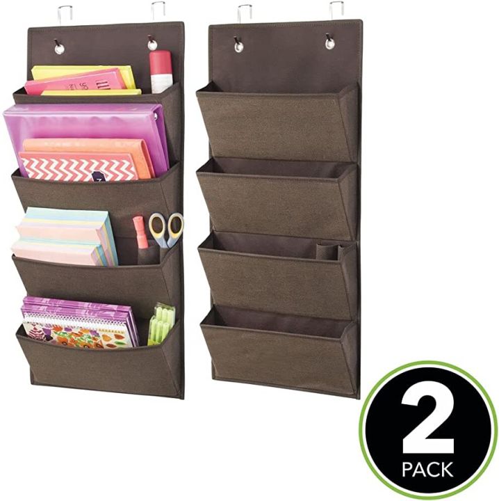 pack off 2-Soft Fabric Wall Mount/Over Door Hanging Storage