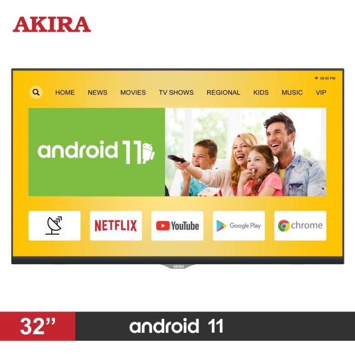 AKIRA 32MS606 32 Inch Android 11.0  HD LED TV with Built-in Satellite Receiver & Soundbar - Black