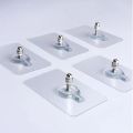 5 Pcs Adhesive Hooks, Detachable Self Adhesive Wall Screw Hooks, Punch-Free Wall-Mounted Screw Hook, Seamless Transparent No Nails Drill Waterproof Hooks for Bathroom, Kitchen, Home-Transparent. 