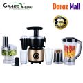 Grace N Food Processor Kitchen Master Unbreakable jug. chopper Dry Mill.Plastic  Jar & Vegetable Cutter Meat Blade 2 Year Motor Warranty. 