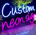 Any Customized NEON Sign Plate - Name Plate - 4 Letters Alphabets - best gift for friends and family. 