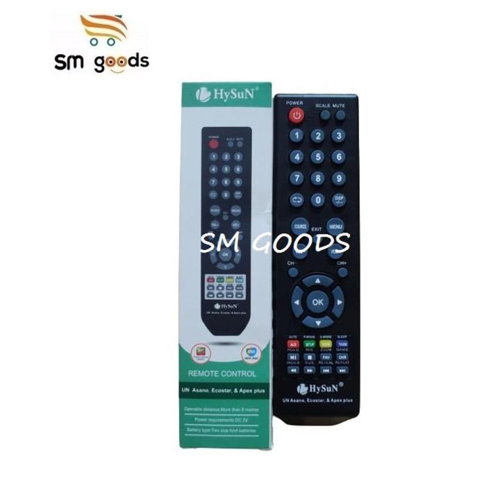 Ecostar & Asano & Apex  LED TV Remote Control
