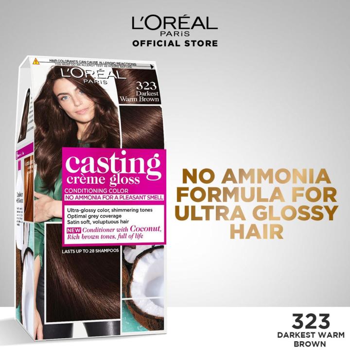 LOreal Paris Casting Creme Gloss - 323 Darkest Warm Brown Hair Color