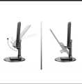 Folding lifting bracket mobile stand easy to carry stable design universal model 360 degree rotation. 