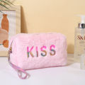 Cross border fashion plush makeup bag portable cute korean style travel toiletry bag hand-held cosmetics storage bag wholesale. 