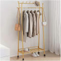Clothes Hanging Stand with 3 Layers Storage Shelves & Double Hooks | Corner Rack for Bedroom & Room | Multi-Functional Cloth Stand for Clothes | Space-Saving Clothing Organizer. 