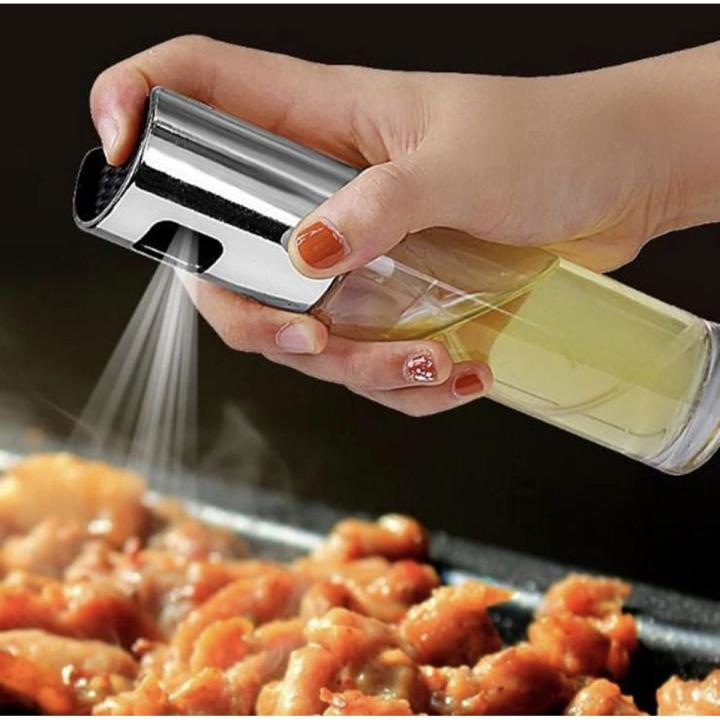 Stainless Steel Glass Oil Spray Bottle Pump for Oil-Control Kitchen Olive Oil-Sprayer Pot Bottle Dispenser Gadget Cooking Tools For BBQ,Baking,Frying,Salad