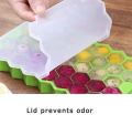 1  Ice Tray Easy Push Pop Out Square Silicon Ice Cubes Tray Honeycomb Shape Silicone Ice Cube Molds with Lid Flexible Tray for Refrigerator And Freezer. 