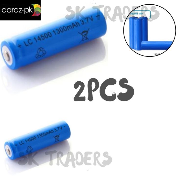 2X 3.7V Li ion cell rechargeable lithium battery 14500 AA size