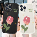 AMORVOR for Samsung A04 Back Cover Pink Flower PU Leather Case Soft Silicone Edge Mobile Cover. 