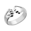Cute Women Cat Paw Open Ring Silver Plated  Animal Jewelry Gift. 