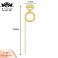 Carat Ring Cake Toppers Glitter Wedding Ring Cupcake Toppers for Bridal Shower Engagement Party Decorations Valentine's Day Cake Picks Bridal Shower Cake Toppers. 