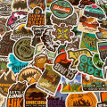 50Pcs/Bag Beverage Stickers Water-proof Cute Pink Blue PVC Vinyl Sticker for Skateboard. 
