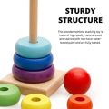 Baby Kids Wooden Toy Stacking Ring Rainbow Tower for Early Educational Toy for kids Rainbow Stacking Rings Tower Toy. 