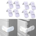 Tawakkal Mart 2pcs Baby Safety Drawer Lock Anti-Pinching Hand Cabinet Drawer Locks Plastic White Safety Buckle for Children Kids Protection. 