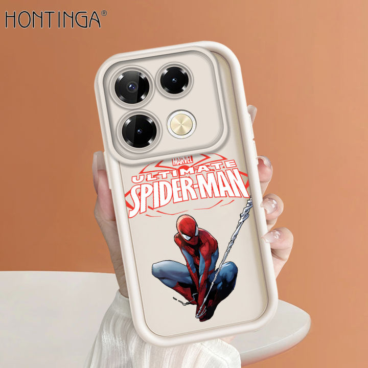 Hontinga for Infinix Note 40 Pro 4G 5G Note 40 Back Cover Marvel Spider Man Pattern Case Ladder Soft Rubber Mobile Phone Cover