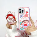 AMORVOR for Tecno Pova 5 Back Cover With Free Holder Lovely Girl Soft Wavy Phone Case Camera Protection Transparent TPU Soft Cover. 