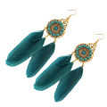 Earring Elegant Delicate Vintage Feather Eardrop for Dressing Room. 