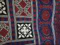 Sindhi Ajrak Swiss Printed Shwal /Saraiki Degin For Men & Women/colour Black Badar , Blue Badar and Mahrun Boder. 