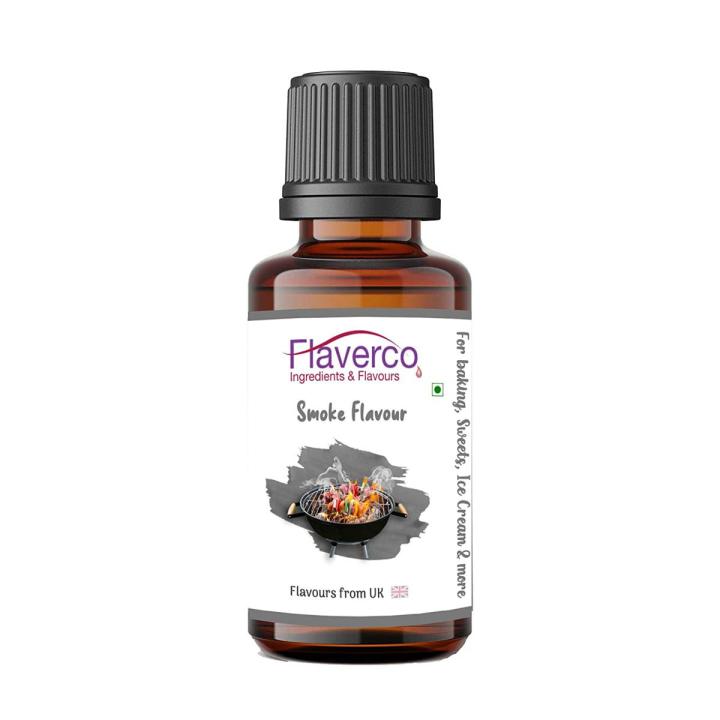 Flaverco Smoke (Barbeque) Premium Food Flavour Essence for Baking Cake, Chocolates, Indian Sweets, Ice Cream (30 ml)Flaverco Smoke (Barbeque)