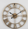 Iron Art Roman Numerals Wall Clock Simple Silent Wall Clocks Home Decorative Vintage Quartz Clock Wall Decor For Living Room Metal Clock Vintage Antique and Unique design clock. 