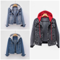 All-Season Style: Women's Denim Hoodie Jacket. 