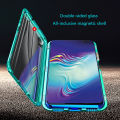 Biruiqu For Samsung Galaxy S10 Plus Magnetic Absorption Case Metal Frame Shockproof Double Sided Tempered Glass Magnetic Case Cover. 