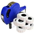 8 Digit Price Tag Machine Labeller | Label Stickers Roll | 1 Ink Roller | Multicolour. 