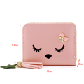 Women Wallet Ladies Mini Small Short Tassel Wallet Cute Girl Zipper Pu Leather Coin Purse Female Hand Wallet Purse cartera. 