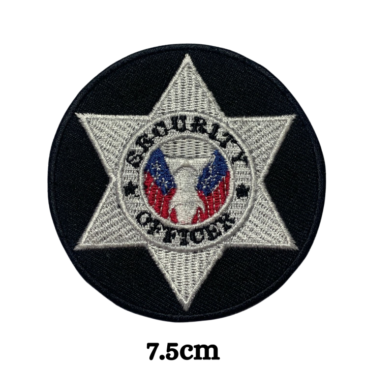 Security%20Officer%20Star%20Round%20Embroidered%20Iron%20On%20Patch%20Sew%20On%20Badge%20Bags%20Caps%20Jeans%20Jackets%20Clothes%20Applique%20-%20Image%202